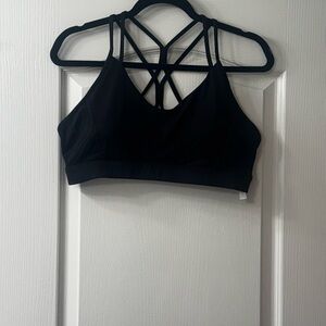 Black Strappy Women's Sports Bra